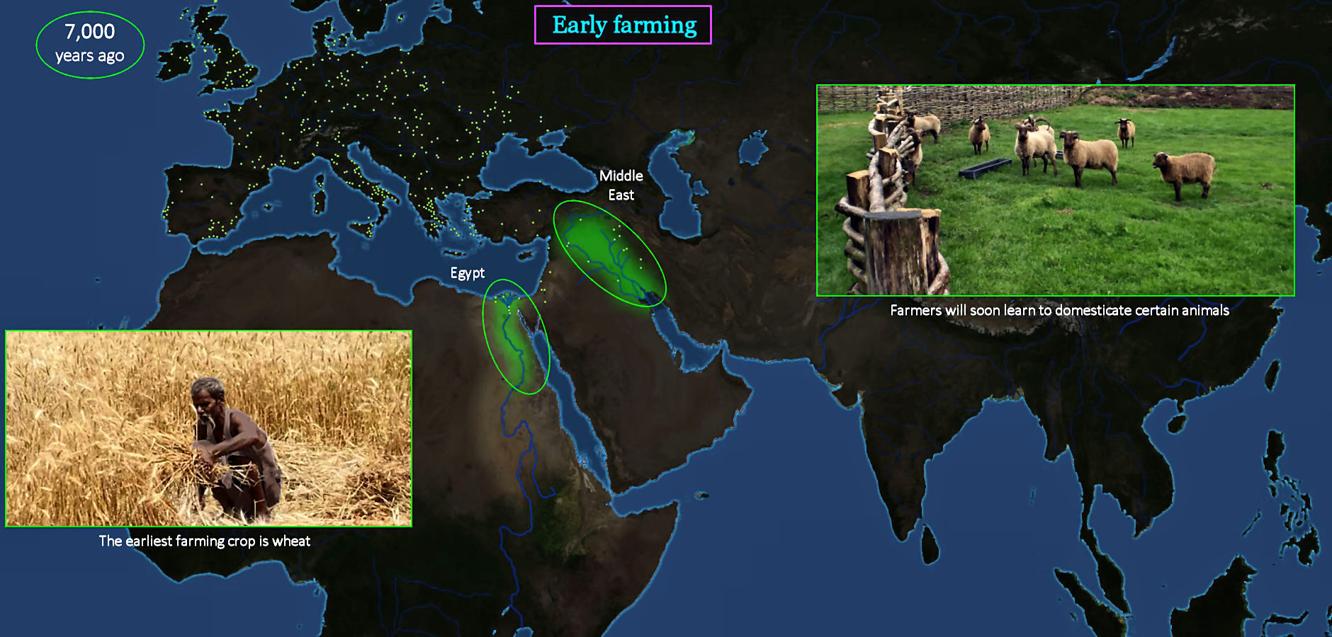 Early agriculture, 5000 BC map